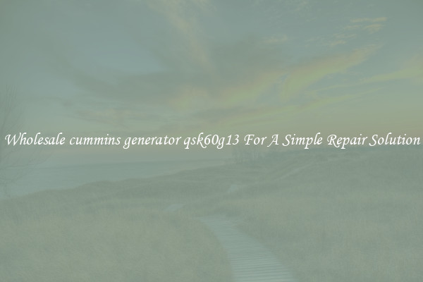 Wholesale cummins generator qsk60g13 For A Simple Repair Solution