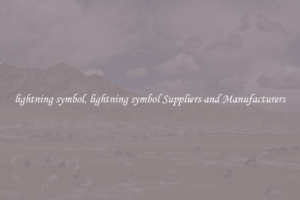 lightning symbol, lightning symbol Suppliers and Manufacturers