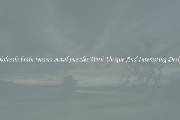 Wholesale brain teasers metal puzzles With Unique And Interesting Designs