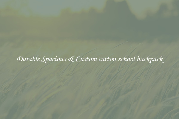Durable Spacious & Custom carton school backpack