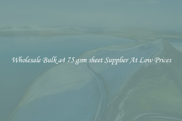 Wholesale Bulk a4 75 gsm sheet Supplier At Low Prices