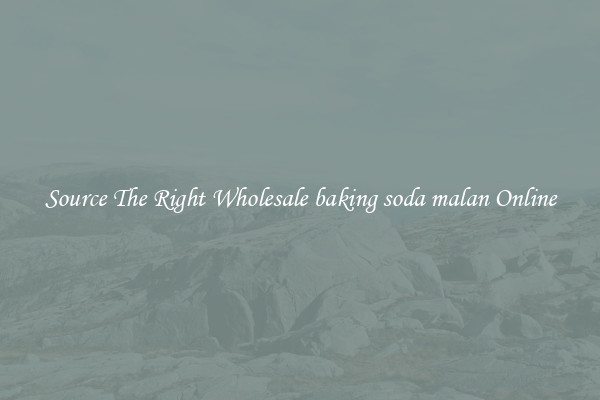 Source The Right Wholesale baking soda malan Online